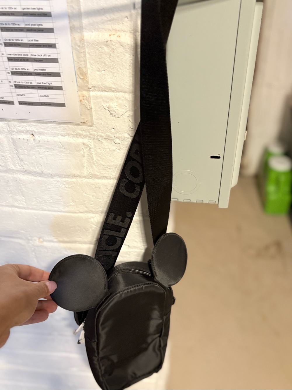 Corksicle Black Mickey Ear Crossbody holder/ Bag - Picture 2 of 3